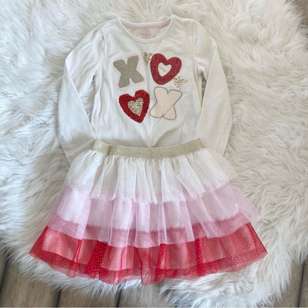 Carter's White and Red Long Sleeve Dress